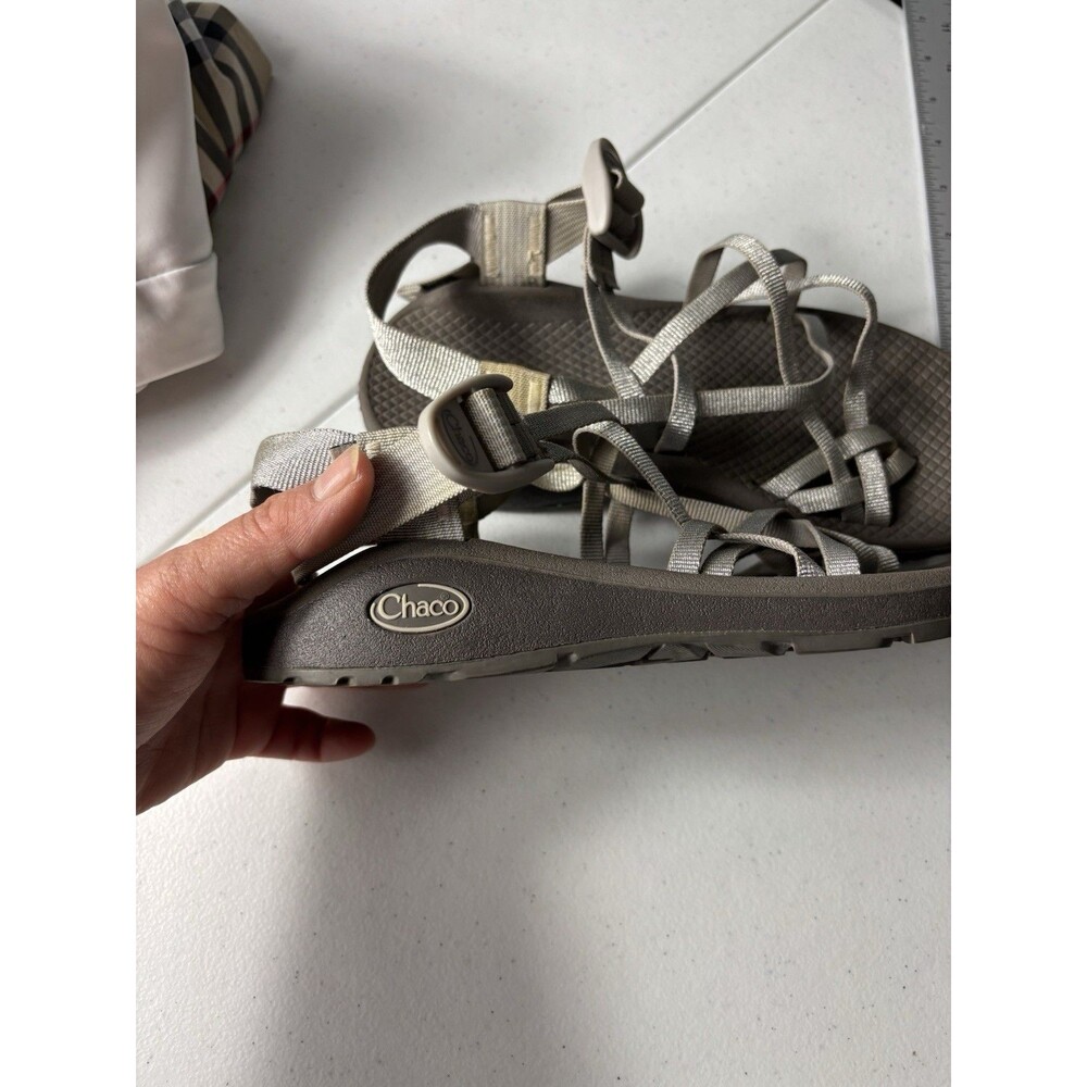 Chaco Cloud Women's Silver Gray Sandals Adventure Hiking Outdoors Strappy Sz 7 - Picture 7 of 15